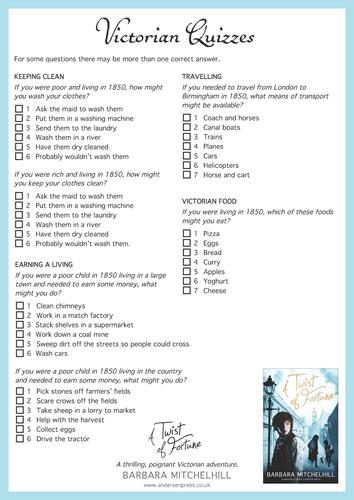 click here to download a Twist of Fortune Quiz