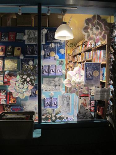 Kew Bookshop window decorations