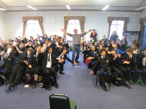 Melvin Burgess at school event