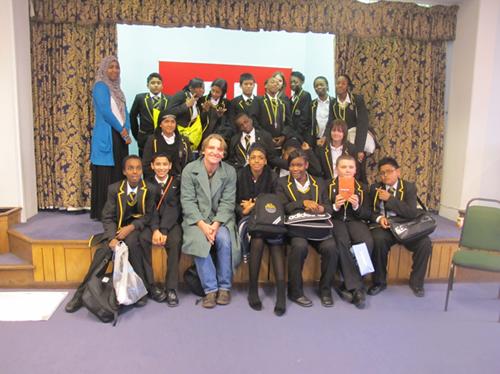 Melvin Burgess with classroom